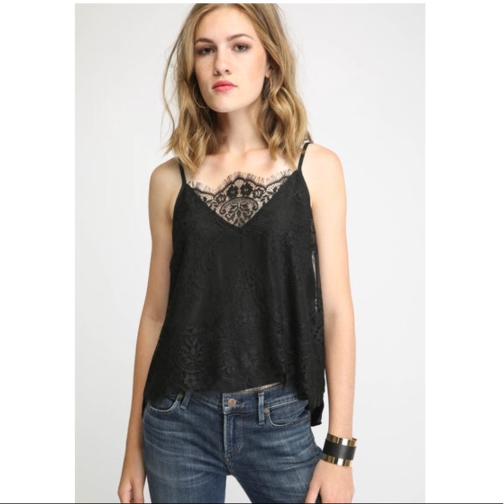 Lace Overlay V-Neck Cami